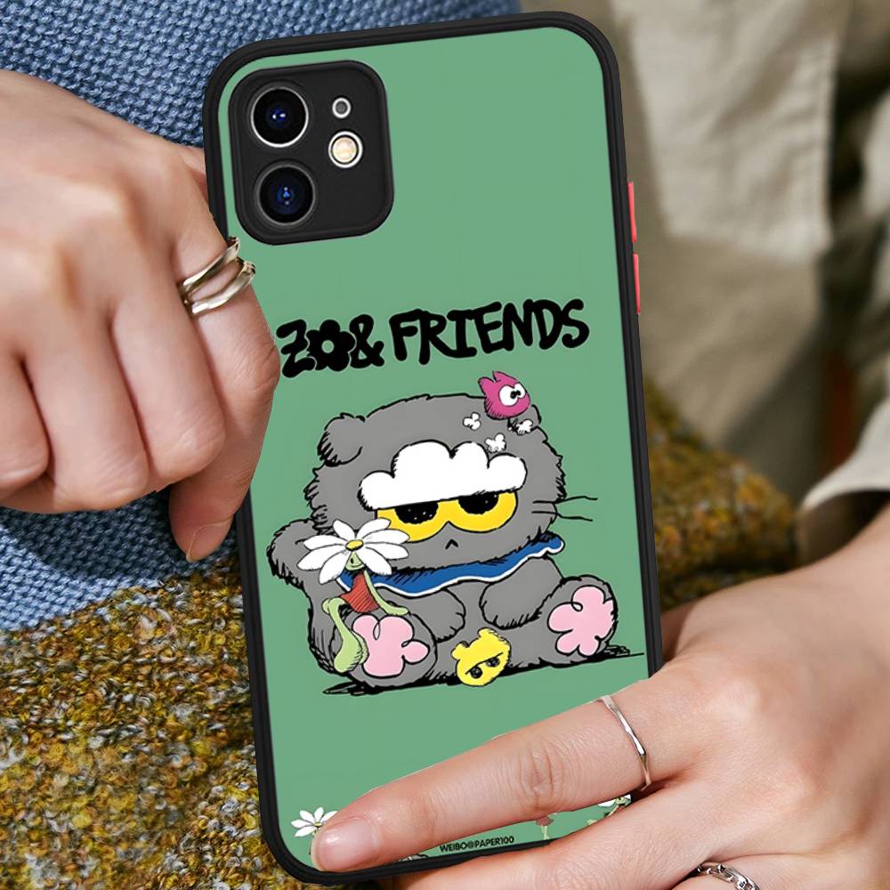 Cute Z-ZO Friends Matte Translucent Phone Case For Iphone 16 ProMax 15 14 13 12 11 X XS PRO Plus