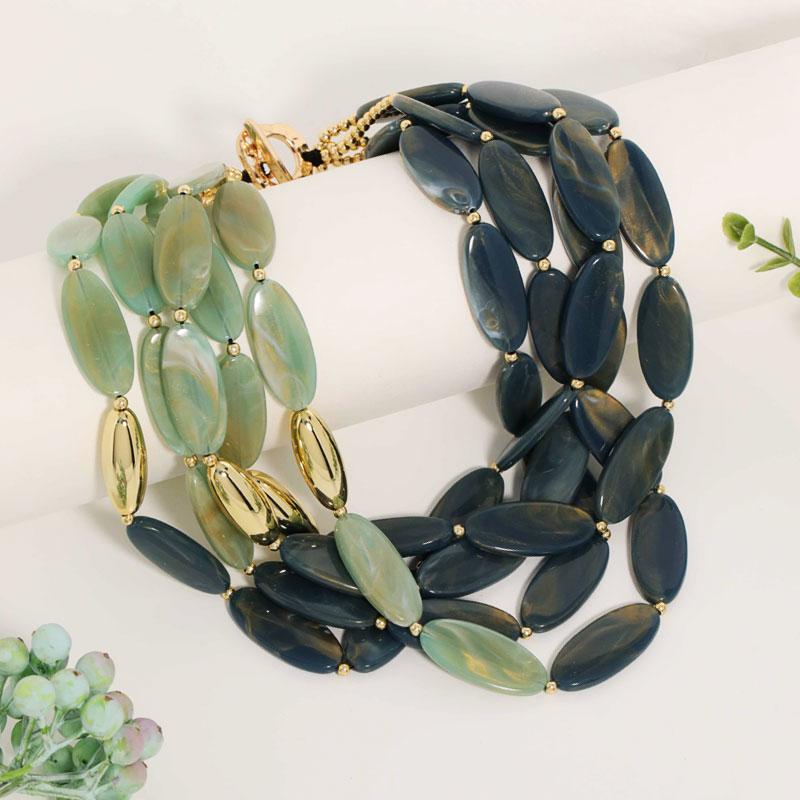 Statement Exaggerated Acrylic Beads Necklace for Women Girl Wedding Party Jewelry
