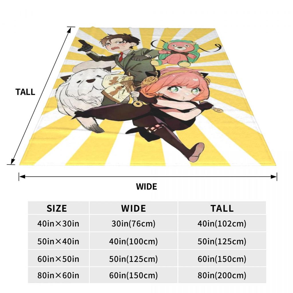 Spy X Family Cartoon Kawaii Anya Anime Decken Weiche Warme Flanell Überwurfdecke Abdeckung für Wohnzimmer Picknick Reisen Zuhause Sofa