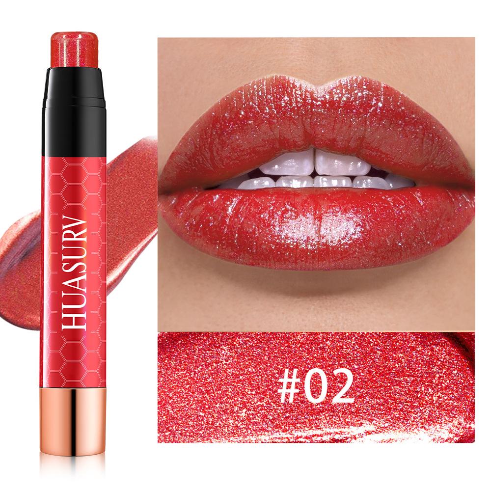 HUASURV Ten-color Long-lasting Pearlescent Lipstick , Complexion Moisturizing, Easy To Color, Pearlescent Fine Flash