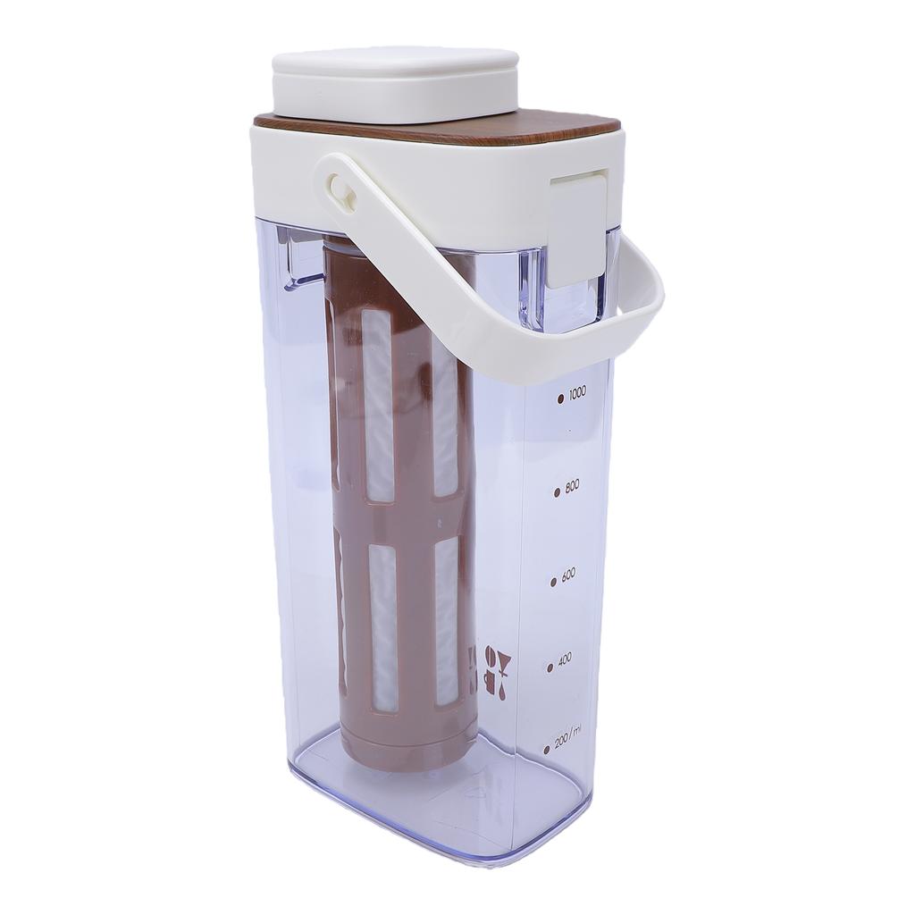 1000ml Cold Brew Coffee Maker Leakage Proof 350 Mesh Filter Cold Brew Pitcher for Home Outdoor White