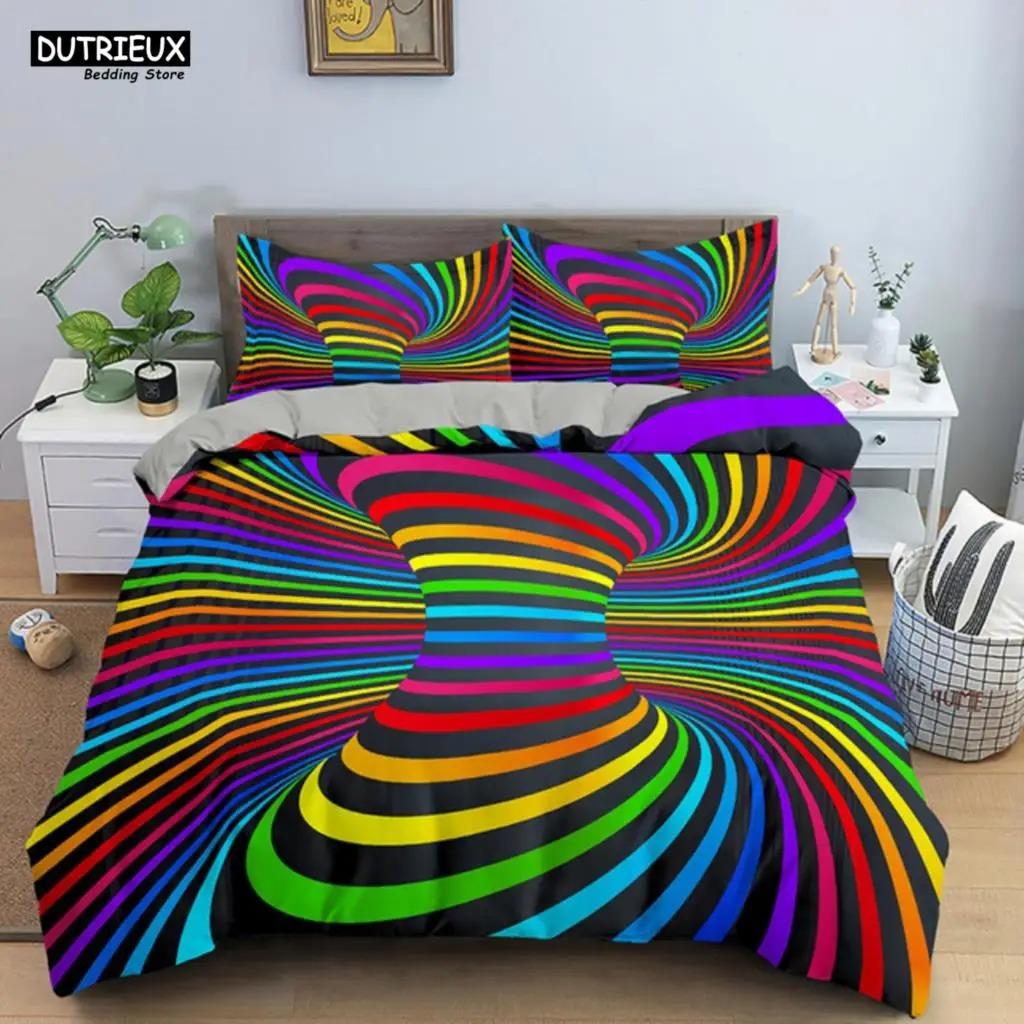 Psychedelic Digital Printing Bedding Set 3D Duvet Cover Set Microfiber Adults Women Queen King Twin Full Size Duvet Cover