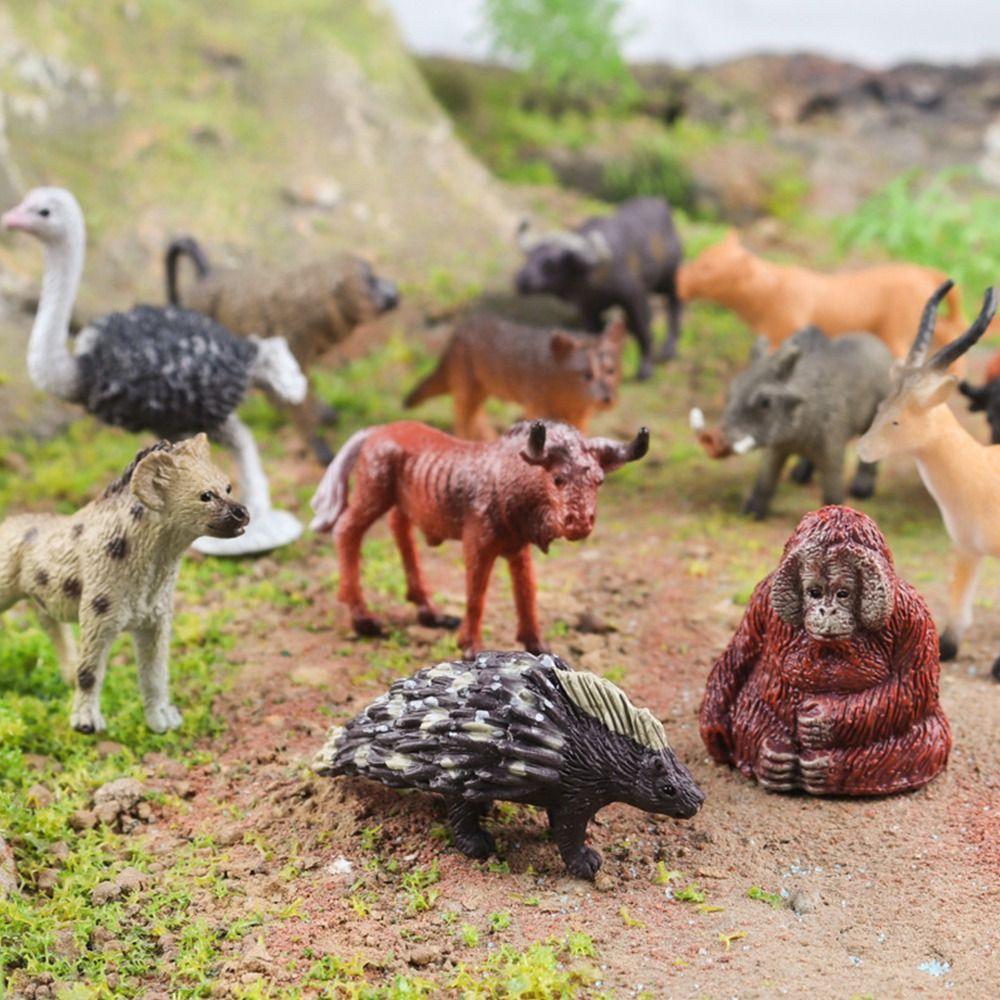 12pcs Mini Insects Simulation Ocean Animal Figurine Dog Cat Wild Animal Model  Kids Toys