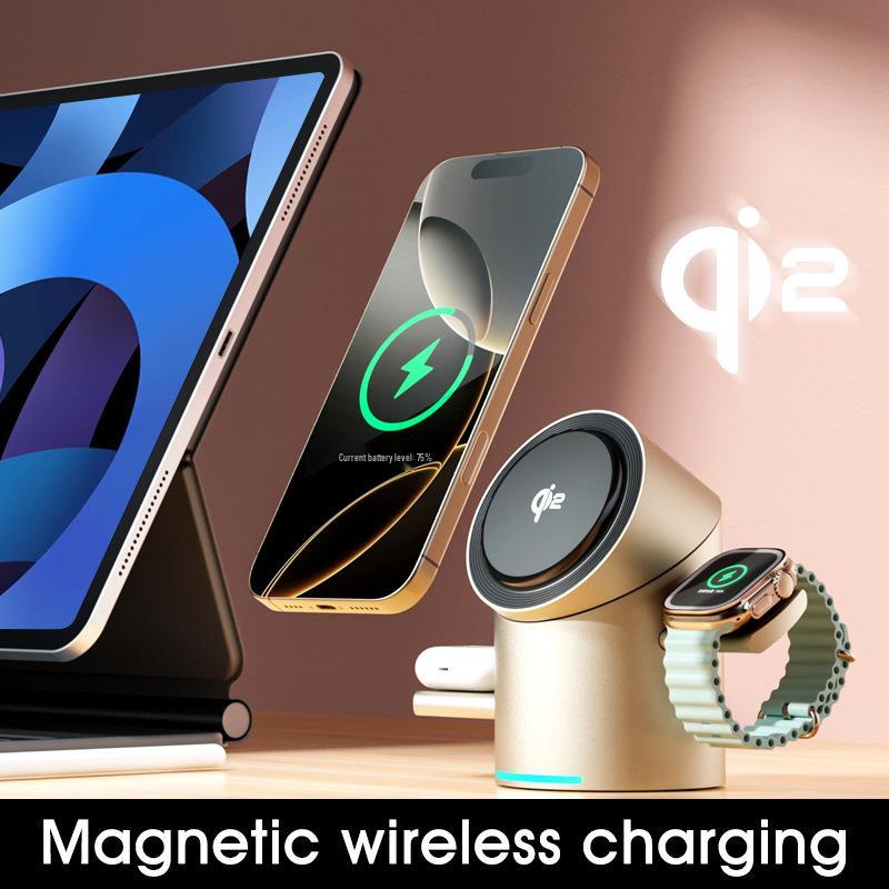 

Qi2 Certified MagSafe 3-in-1 Magnetic Wireless Charging Stand with Rotating Feature золотий/пустельний