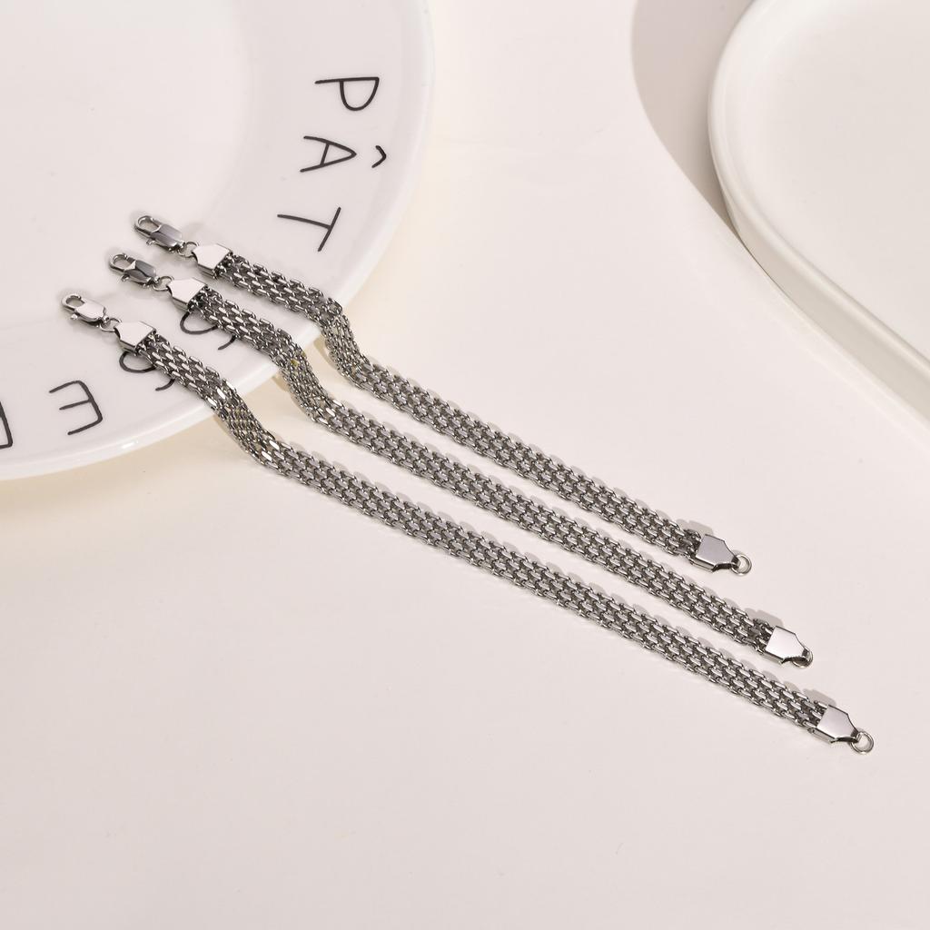6mm Waterproof Mesh Link Chain Bracelet For Women, 18k Gold Plated Stainless Steel Adjustable, Non Tarnish Jewelry 17cm-21cm