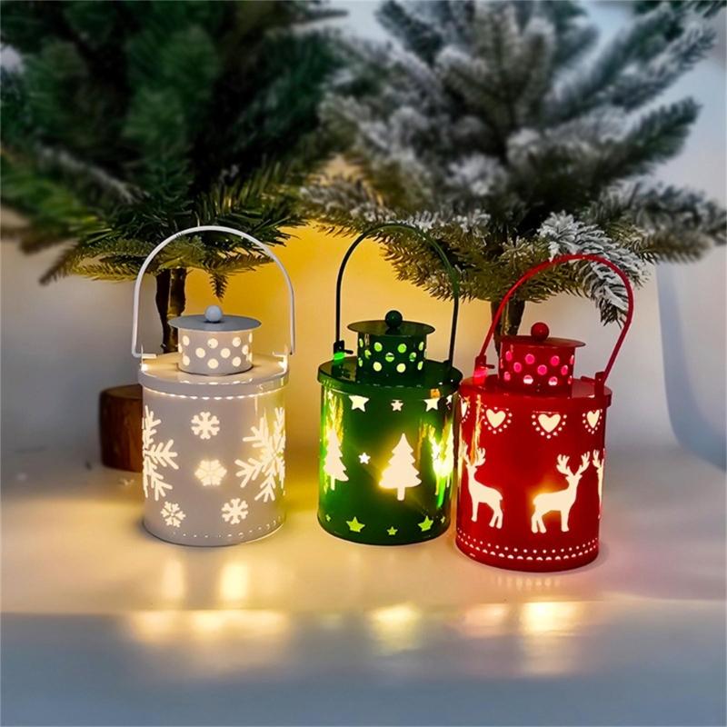 LED Candle Lanterns for Christmas Decoration Vintage Tabletop Lanterns Enhances Your Christmas Atmospheres for Garden