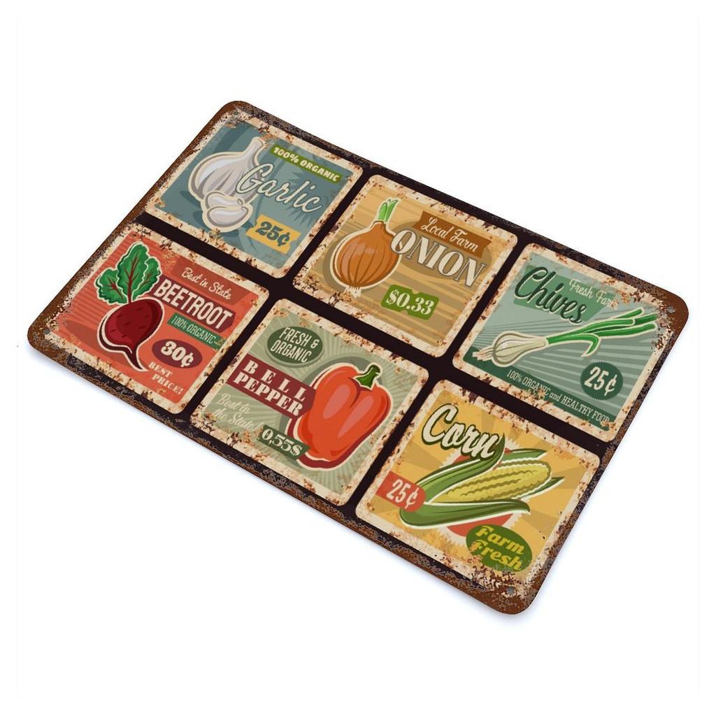 1 Pack vintage-style metal wall plate décor, antique surface design, strong and durable, great for indoor bar café restaurant living room decorations