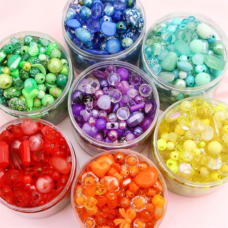 Rainbow Retro Beads Mystery Box: DIY Mixed Bead and Pendant Accessories for Handmade Jewelry