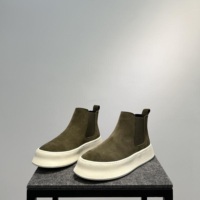 Chelsea Boots New Winter Velvet Short Boots High-top Boots Leather Martin Jw