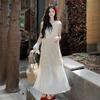 French Holiday Lace Splicing Dress Women's Summer New Super Fairy Gentle Temperament Vest Long Skirt