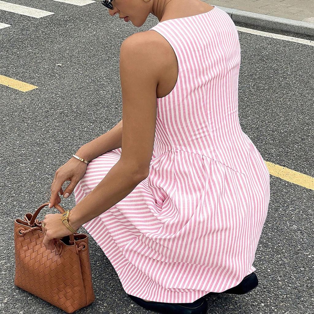 Ladies' Fashionable Casual Striped Dress