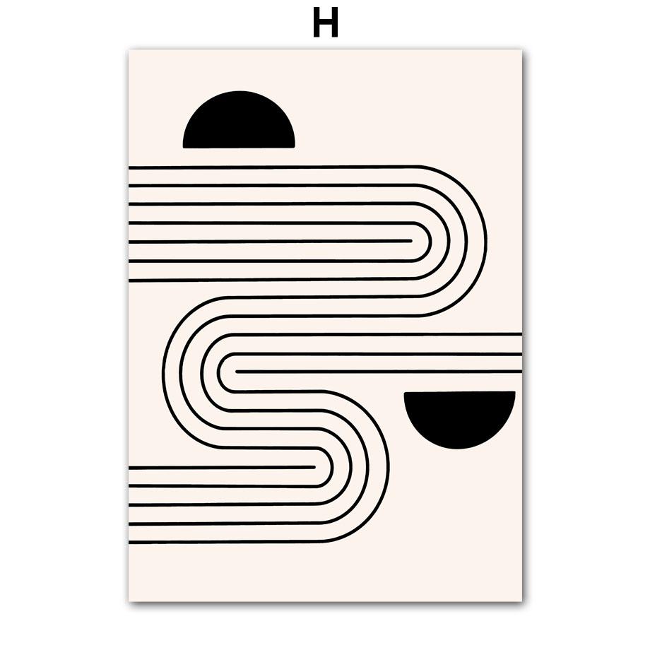 

Линии в полоску, геометрия, Баухаус, абстрактная настенная живопись на холсте, постеры на скандинавскую тему и принты, настенные панно для декора гостиной A4 21X30cm No Framed