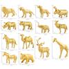 Simulation Forest Wildlife Giraffe Lion Elephant Various Gold Edition Animal Suit Model Toys