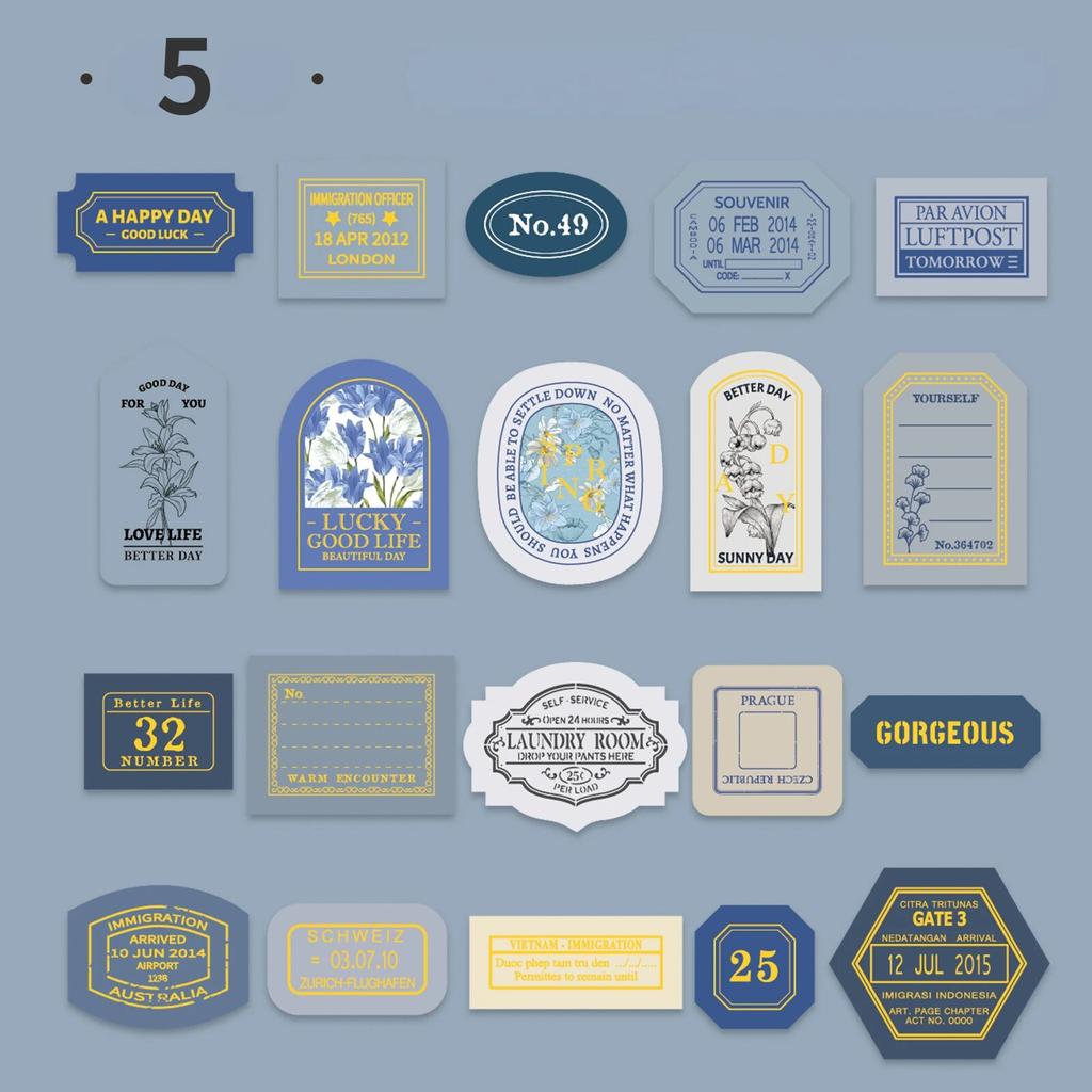 Retro Label Stickers Writable Sealing Sticker Decoration Handbook Stickers Aesthetic Stationery 40Pcs/box