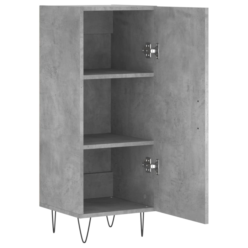 Vidaxl Szafka, Szarość Betonu, 34,5X34X90 Cm, Materiał Drewnopochodny