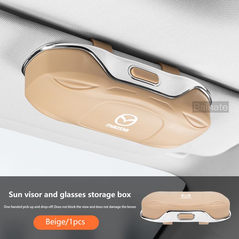 Car Glasses Box Portable For Mazda 2 3 6 Atenza Axela Demio CX3 CX-5 MPS RX-8 CX-30 Sunglasses Holder Auto Visor Eyeglasses Case