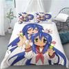 New Lucky Star 3D Print Anime Girl 3 PCS Duvet Cover Set Fashion Bedding Sets Comforter Duvet Cover Pillowcase Home Textiles