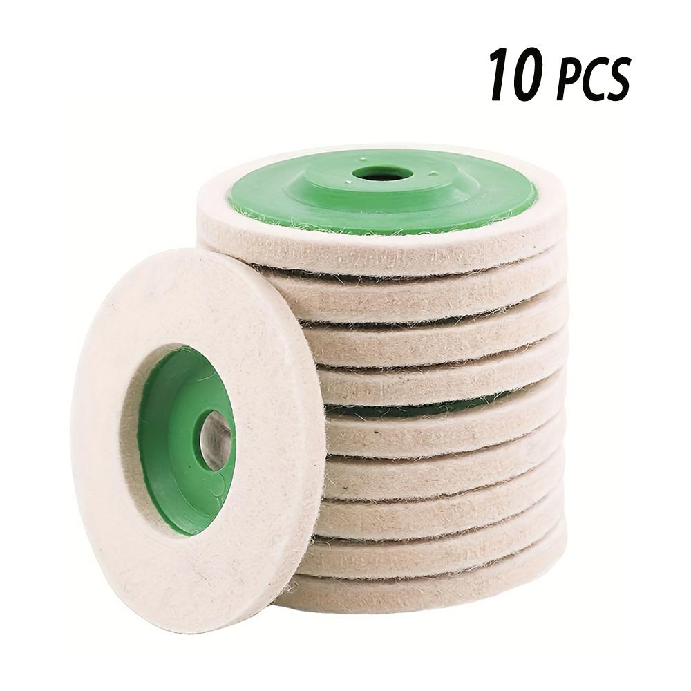 

10 упаковок 4 x5/8 грубошерстяных войлочных полировальных кругов с дисковыми накладками для угловой шлифовальной машины по металлу, мрамору, мебели, автомобильному воску, граниту