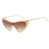 Fashion Metal One Piece Cat Eye Sunglasses Premium Trendy Designer Punk Popular Metal Eyeglasses Stylish