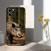 Cute Wild Boar Animal For iPhone 8,7,11,12,15,14,13,16,17,Plus,Pro Max,XS,X,XR,SE,Mini,Soft Silicone Black Case