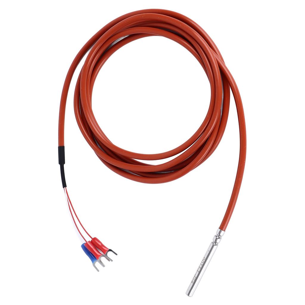 Czujnik Temperatury Sonda 2m Stal Nierdzewna Wodoodporna Ryflowana PT100 ?50?350 stopni Celsjusza  Odporność termiczna