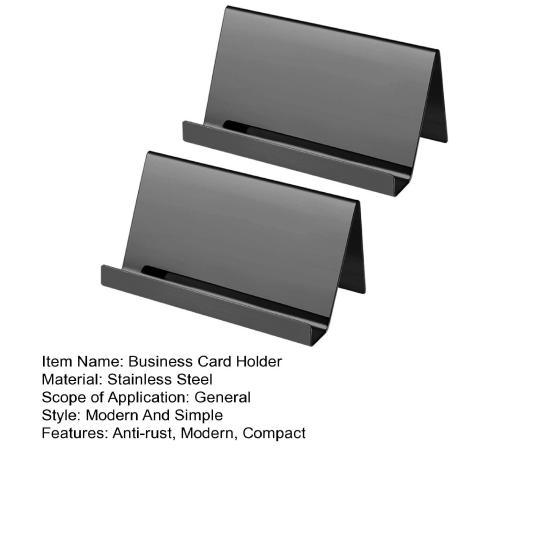 Stainless Steel Business Card Holder Professional Business Mental Case Rack Open Design Desktop Organizer for Office Desk