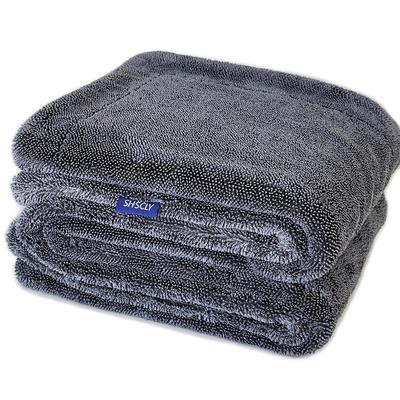 SHSCLY Microfiber Car Wash Super Absorbent Dryer 1 Sheet Towel, Cloth, Double-Sided, Large, Thick, Gray, 90x60cm,