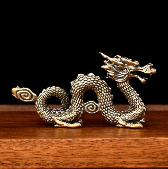 Retro Brass Chinese Zodiac Dragon Desktop Ornament