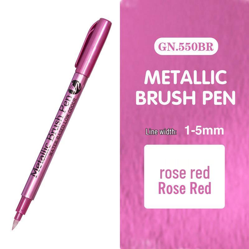 Guangna GN550 Gold & Silver Paint Pen for DIY Photo Albums & Black Cardstock Highlighting.