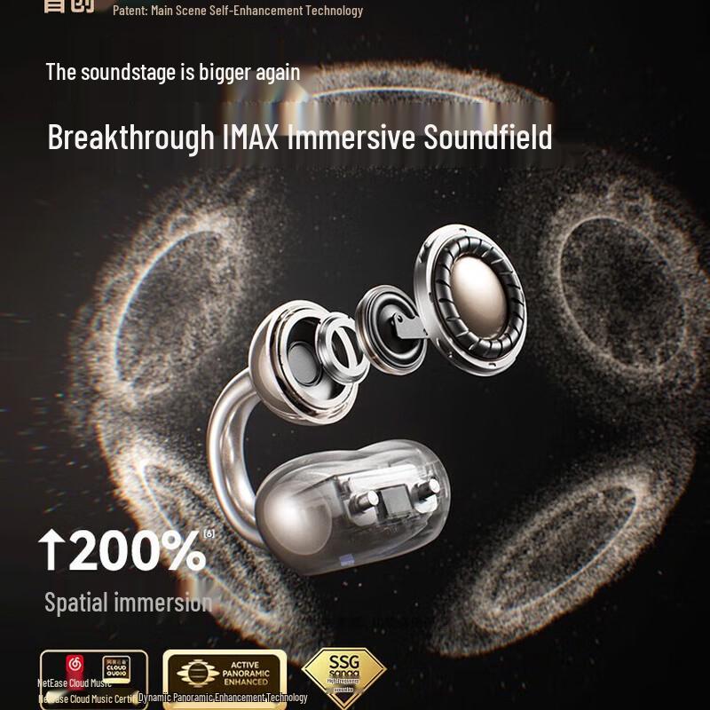 Saina S6SPro AI Bluetooth Open-Ear Sport Ear Clip Headphones