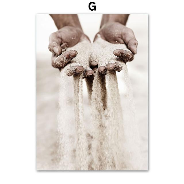 Grains of Sand Arches Grass Reed Palm Cactus Giraffe Nordic Wall Art For Living Room Dec Canvas Painting Poster Print Wall Decor No Frame