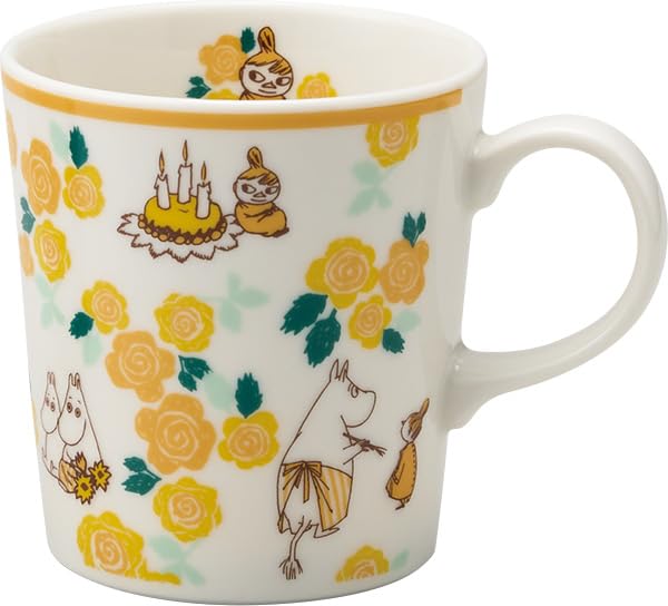 Moomin ceramic diameter x 9cm height in a printed gift Yamaka Made in mug, yellow, 8.5cm (300ml), box. Shoten, Japan, MM7802-11