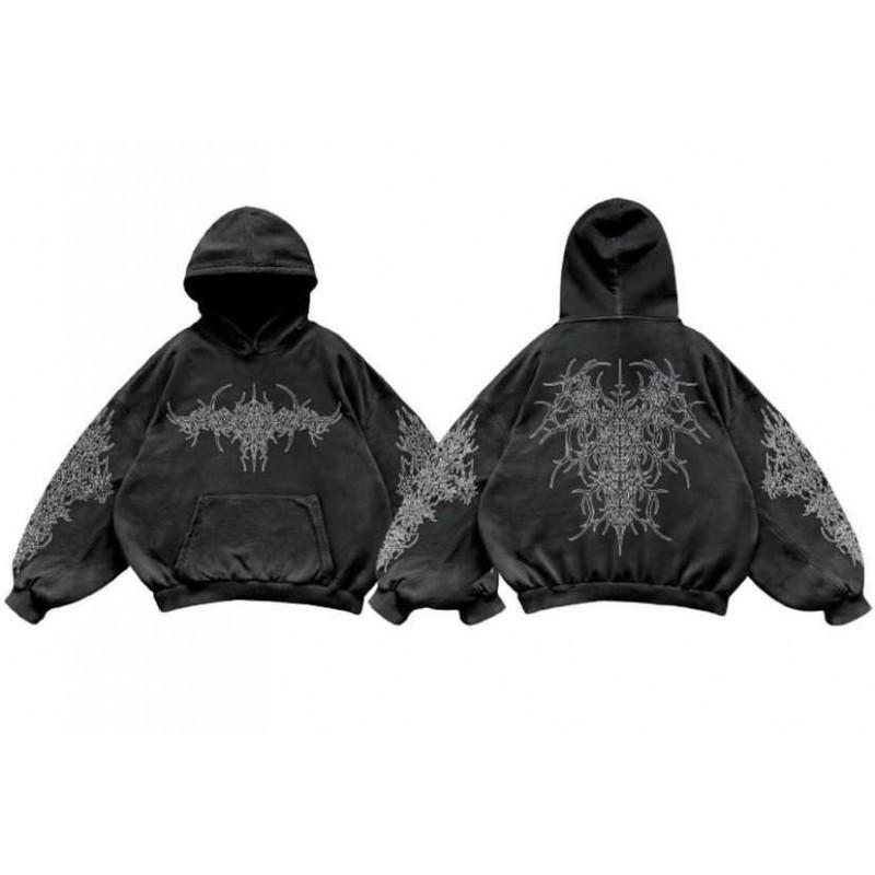 Felpa Streetwear 2026 per Adolescenti Casual Punk Harajuku Hip Hop Gotica con Stampa