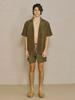 Wave Seoul Terry Open Collar Shirt Khaki