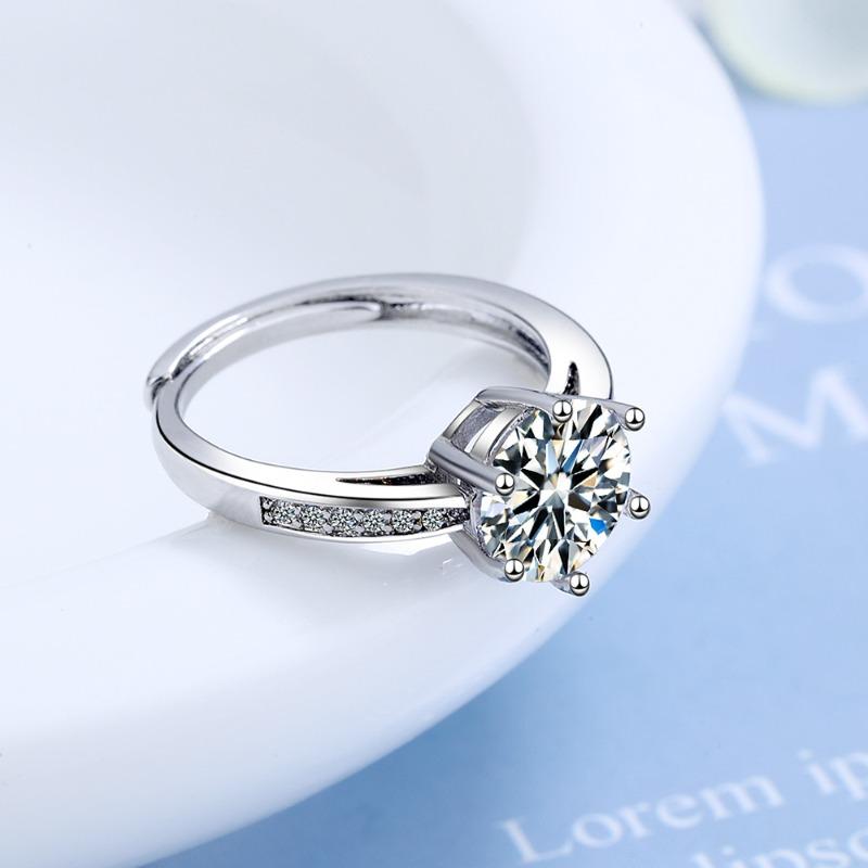 2CT Moissanite 925 Silver Ring Luxury for Women Engagement Wedding Simple Jewelry Birthday Gifts Fashion High Quality