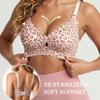 Wireless Push Up Seamless Leopard Print Plus Size Bra