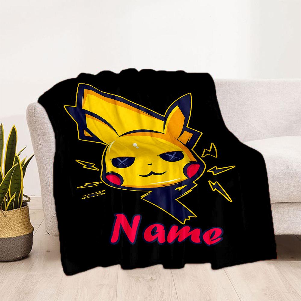 Pikachu Power Artwork Blanket Warmthful Decor Suitable for Bedding Sofa Chair for All Seasons Modern Perfect Gift for Relatives and Friends