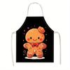 1pc Cute Gingerbread Man Apron Christmas Holiday Kitchen Cooking Baking BBQ Chef Funny Gift For Kids Adults Linen Bib Apron