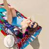 Cartoon Anime Game Arcane J-Jinx Main Art Bath Towel Microfiber Soft Water Absorbing Breathable For Kids Cartoon Beach Towel