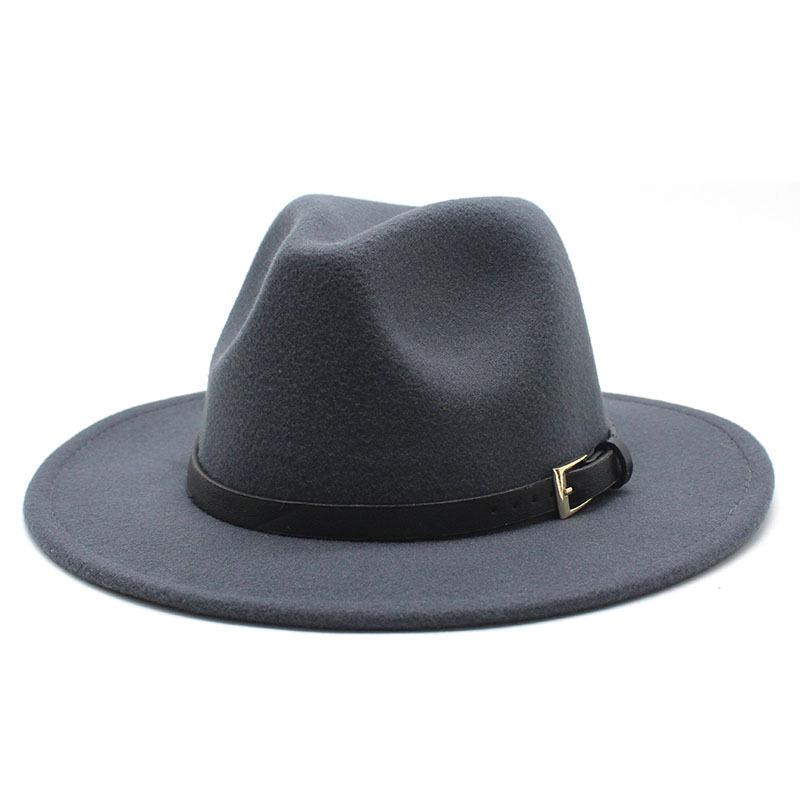 Hat Men'S And Women'S Jazz Hat Quarterly British Retro Belt White Top Hat Woolen Gentleman'S Hat