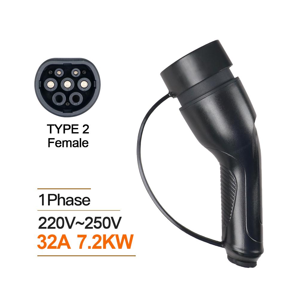 GOODCELL Type2 Male/Famale Plug for Electric Car Accessories GBT 16A 32A 1/3P EV Charging Plug EVSE Charger