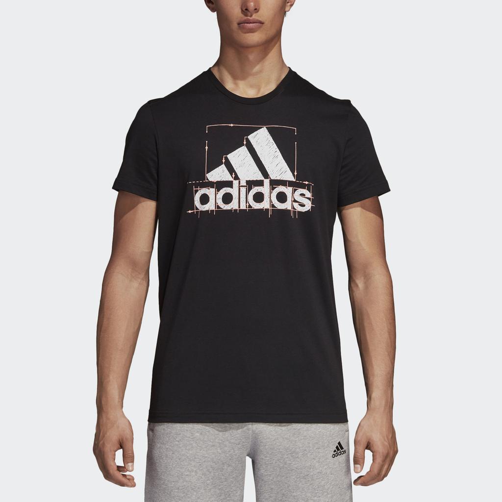 Adidas Boss Round Neck Letter Pullover Short Sleeve T-Shirt Men Tops Black DI0292