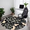 1pc Floral Pattern Chair Carpet for Office, Round Non Slip Durable Large Size Office Carpet, Suitable for Office