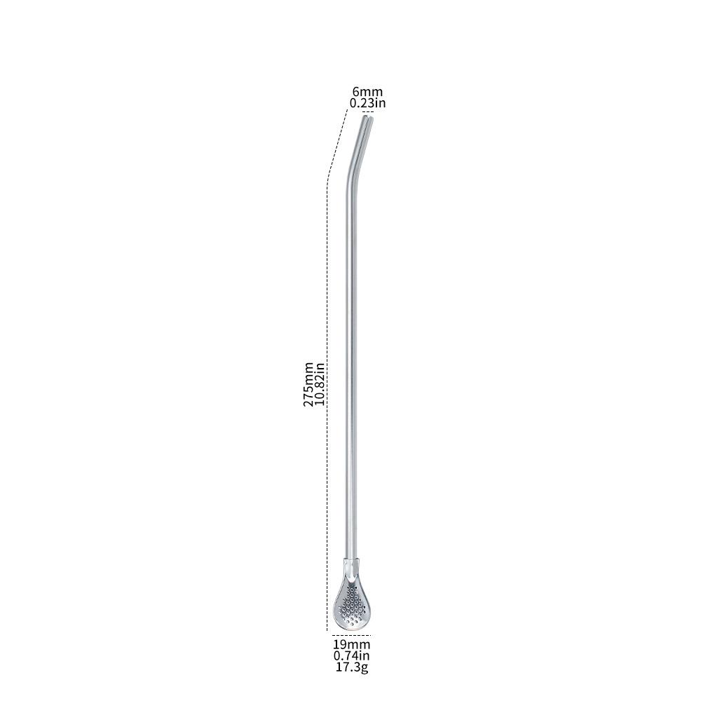 Stainless Steel Dual-Use Straw Spoon for Cocktails and Tea