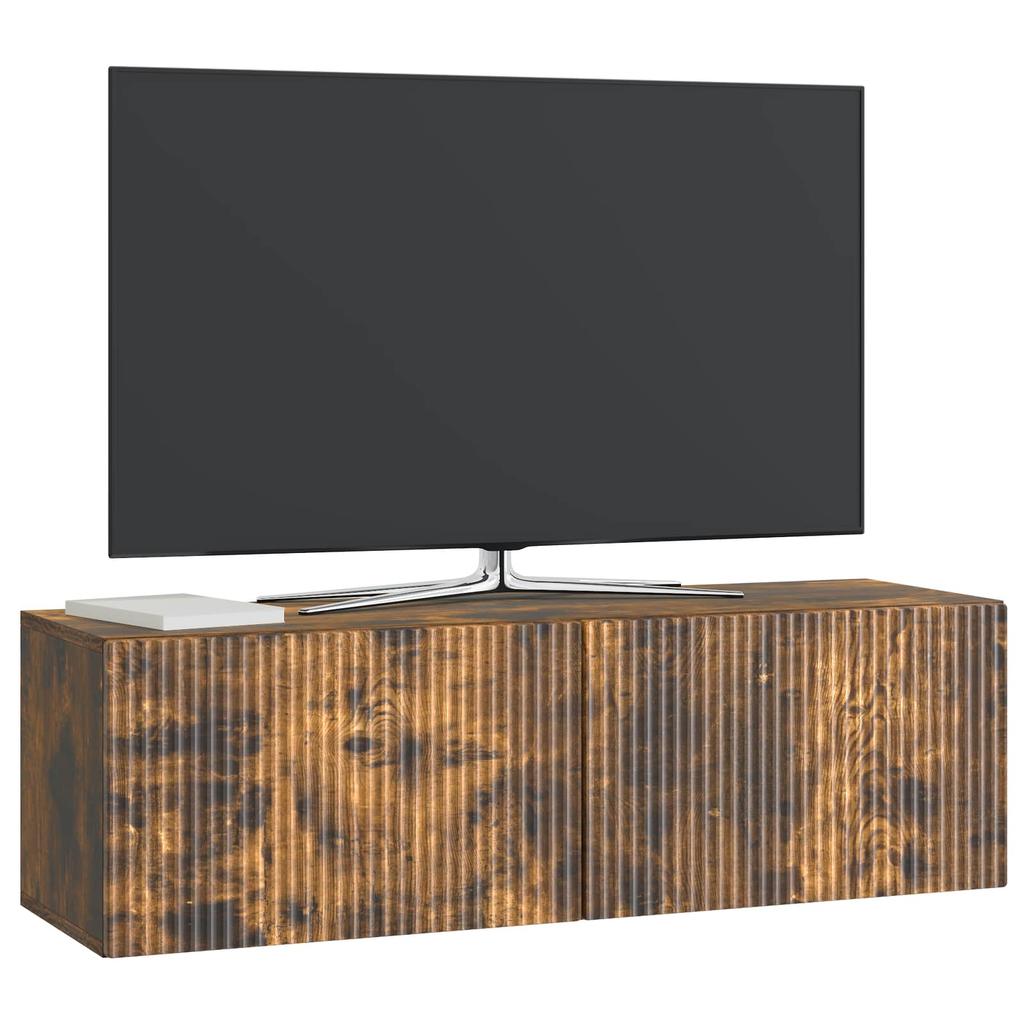 Wall Mounted TV Cabinet Smoked Oak 98 x 31 x 30 cm