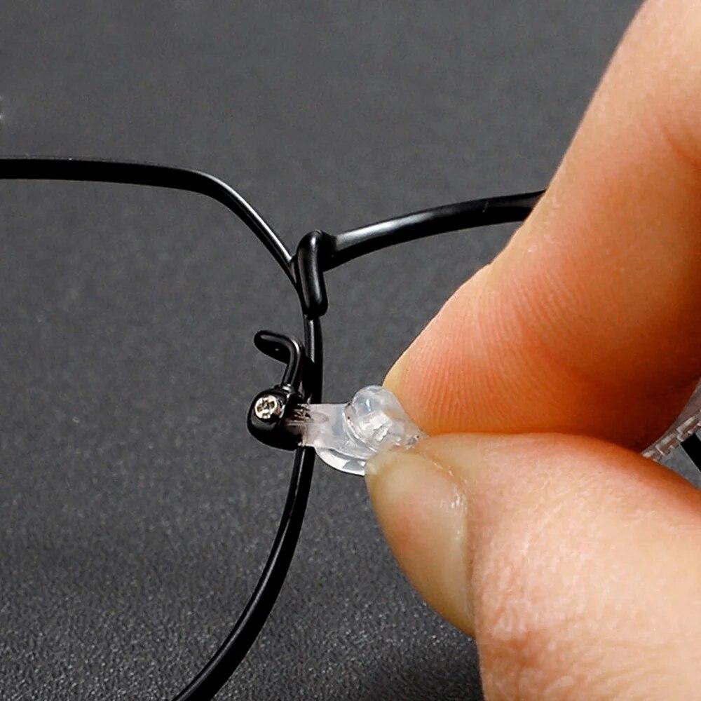 Brillen-Nasenpads, verbesserte weiche Brillen-Nasenpads mit Luftkammer aus Silikon, 5 Paar einschraubbare 15-mm-Brillen-Nasenpads mit Schrauben