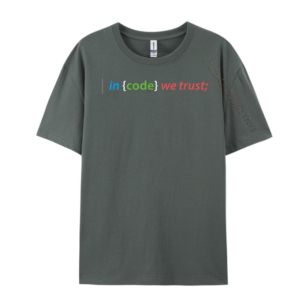 Funny Coding In Code We Trust Computer Nerd T Grey Shirt Graphic Tee Mens Gifts Camisa