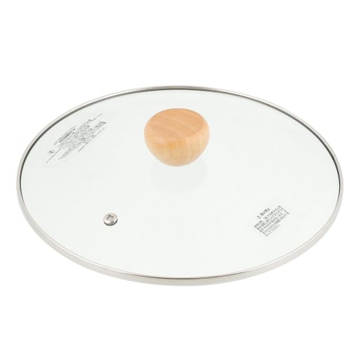 Bestco Enamel Casserole Pot, 22cm, with Glass Lid, Induction and Gas Compatible, White, NQ-0254, Bran