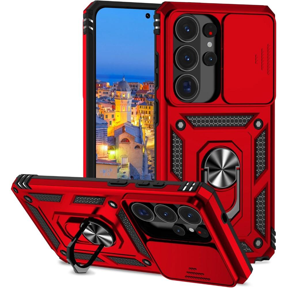 Military Ring Kickstand Case For Samsung Galaxy S26 S25 S24 S23 S22 Plus Ultra Shockproof Slide Camera Lens Protect Cover