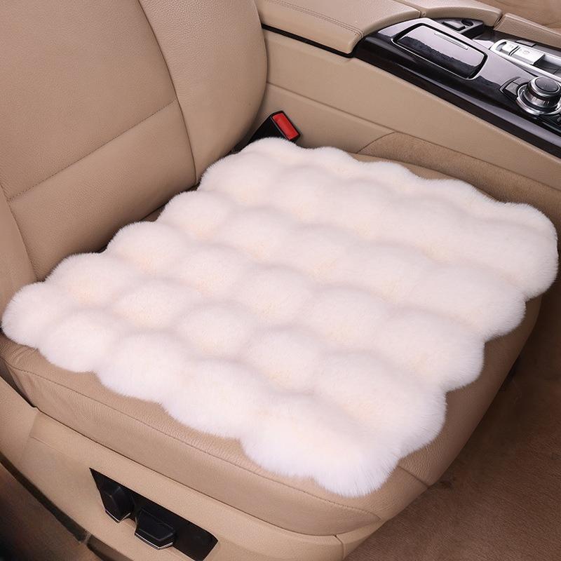 3pcs Winter Car Seat Cushion Set Soft Plush Bubble Fleece Lumbar Support Design Universal Fit for All Car Models